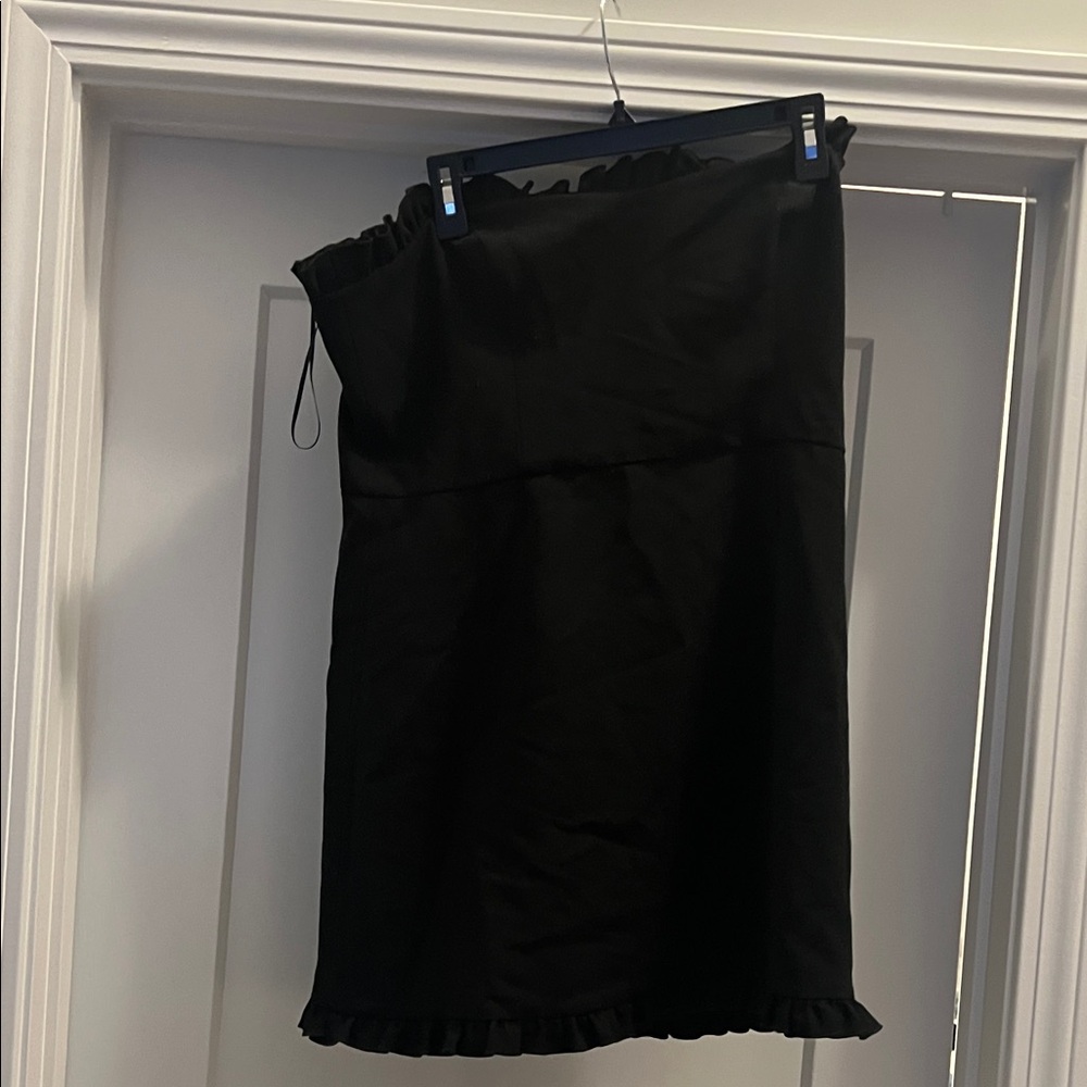 French Connection Black Mini Dress with Ruffle Hem